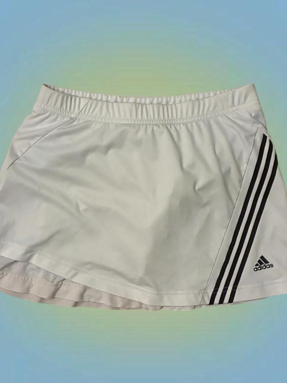 adidas White Tennis Skort with Black Stripe Detail